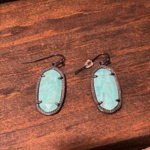 KENDRA SCOTT BLACK / BRONZE VEINED TURQUOISE EARRINGS